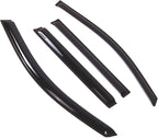 WD2-765B Dark Smoke 4 Pcs Set Window Visor (Outside Mount) Deflector Rain Guard Compatible with 2017-2018 Chevrolet Tahoe