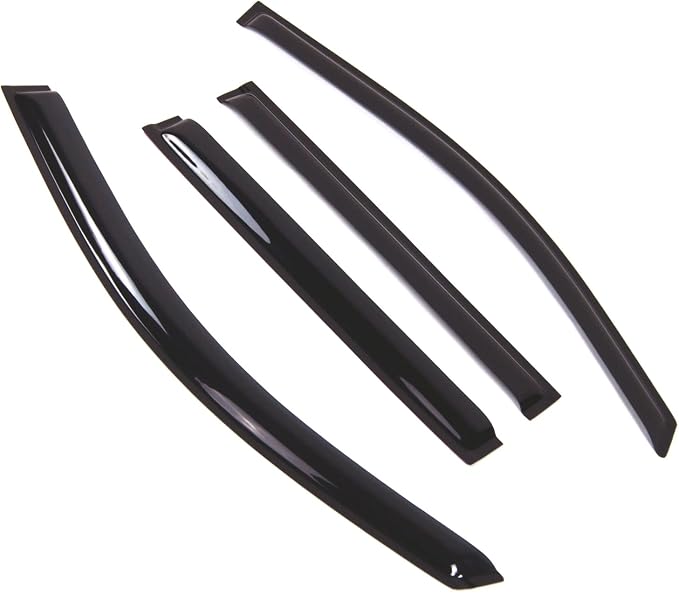 WD2-765 Dark Smoke 4 Pcs Set Window Visor (Outside Mount) Deflector Rain Guard Compatible with 2015-2016 Chevrolet Tahoe