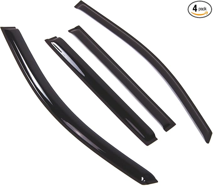 Outside Mount Window Vent Visors Rain Guards Compatible with Chevrolet Tahoe 2015-2016 | Side Window Wind Deflectors Rain Shields | Smoke Tinted, 4 Pcs Set, DGWV-765