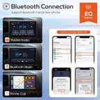 10.1" Double Din Car Stereo, Touchscreen Car Radio with Wireless Apple CarPlay & Android Auto, Bluetooth 4.1, HD Backup Camera, Mirror Link, GPS Navigation, WiFi, Voice Control, 2+64GB, FM/AM