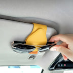 Car Visor Sunglasses Holder, Magnetic Vehicle Sun Visor Eyeglasses Hanger Ticket Card Holder Clip, Auto Interior Sunvisor Glasses Mounter Organizer, Universal for Vehicles (Yellow)