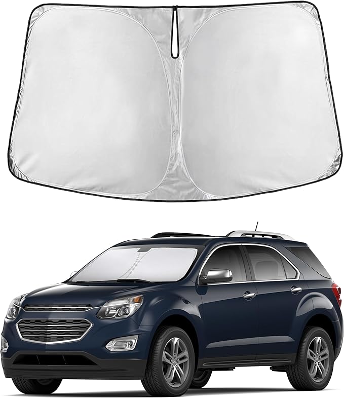 Windshield Sunshade Compatible for Chevrolet Equinox 2010-2015 2016 2017, Sun Visor for Front Windshield & Window Sun Shade Cover, UV Heat Blocker & Protector, Car Accessories