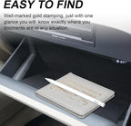 Car Registration and Insurance Holder, Vehicle Glove Box Car Organizer Men Women Wallet Accessories Case for Cards, Essential Document, Driver License, Silver