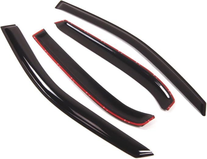 Outside Mount Window Vent Visors Rain Guards Compatible with Chevrolet Equinox 2010-2017 | Side Window Wind Deflectors Rain Shields | Smoke Tinted, 4 Pcs Set, DGWV-065