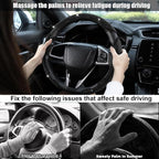 Bling Steering Wheel Cover for Women, 3PCS Crystal Rhinestone Car Steering Wheel Protector Covers, Sparkly Decoration for Most Steering Wheels, Bling Car Interior Accessories (Black Diamond)