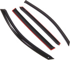 Outside Mount Window Vent Visors Rain Guards Compatible with Volkswagen Tiguan 2009-2016 | Side Window Wind Deflectors Rain Shields | Black Tinted, 4 Pcs Set, BGWV-747
