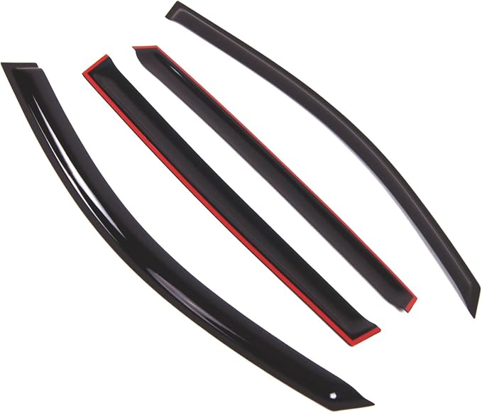 Outside Mount Window Vent Visors Rain Guards Compatible with Volkswagen Tiguan 2009-2016 | Side Window Wind Deflectors Rain Shields | Black Tinted, 4 Pcs Set, BGWV-747
