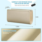 Car Trash Can, Beige Universal Leather Foldable Leakproof Garbage Bins Organizer Holder with One Roll Trash Bag, Car Seat Back Storage Box for Most Vehicles