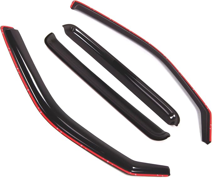 WD2-528i Dark Smoke 4 Pcs Set Window Visor (in-Channel) Deflector Rain Guard Compatible with 2006-2014 Honda Ridgeline
