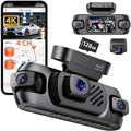 4 Channel Dash Cam Front and Rear 4K 360°View Dash Camera for Cars with GPS, G-Sensor, 5G WiFi, Loop Recording, App Control, 8 Lamps IR Night Vision, 24/7 Parking Mode, 128G Card