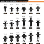 190 Pcs Car Retainer Clips & Fastener Remover - 18 Most Popular Sizes & Applications Auto Push Pin Rivets Set -Door Trim Panel Clips for Toyota, Honda, Nissan, Mazda - Bonus Fastener Remover