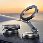 Fits iPhone 16/16 Pro Max MagSafe Car Mount, [All Metal & 360° Adjustment] Magnetic Phone Holder for Car with N55 Strong Magnets, Car Mount for iPhone 16 15 14 13 12 & MagSafe Case, Space Gray
