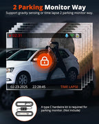 Wireless Dash Cam Front and Rear 2K, WiFi APP Dash Camera for Cars with 1.5'' Screen, Mini Dashcam Front and Back Support G-Sensor/Time Lapse 2 Kinds Parking Monitor