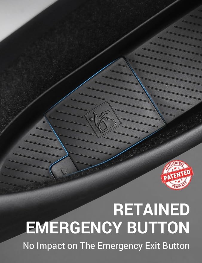 2026 2025 2024 Tesla Model 3 Door Side Storage Box, Door Pocket Liners, (Proprietary Design) TPE Front & Rear Side Organizer Tray Protector Liner for Model 3 Highland Set of 4