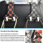 HZEL Car Seat Headrest Hooks, 2PCS Sport Vehicle Seat Back Headrest Hanger Organizer for Handbag Purse Coat, Multifunctional Auto Interior Storage Hook, Universal for SUV RV Truck (Red)