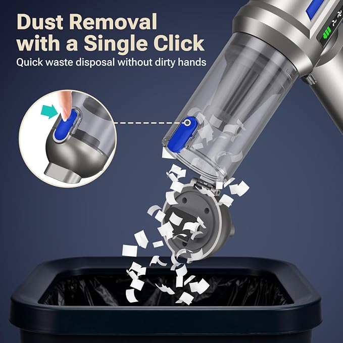 Mini Vacuum Cleaner, 2 in 1 27000PA Brushless Car Vacuum Air Duster 9000mAh Battery Air Blower Wireless Handheld Vacuum for Car,Office and Home (Blue)