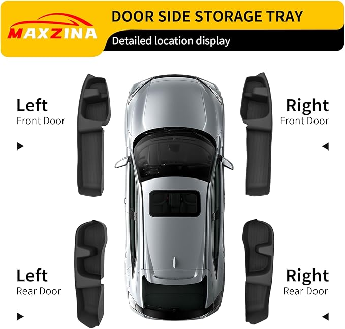Door Side Storage Tray Compatible with 2023-2025 2026 Honda Pilot 2026 Passport 4PCS Side Door Storage Box Organizer Front & Rear Car Side Phone Pocket Silicone for 2024 Pilot Accessories