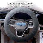 Coverado Winter Fluffy Steering Wheel Cover, Upgraded Anti-Slip Fuzzy Furry Car Steering Wheel Cover, Universal 14-15 inch, Soft Plush, Warm, No Odor, Luxurious Decoration for Women Men, Gradient Gray