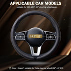 Car Steering Wheel Cover, Ultra-Thin Car Steering Wheel Cover,Comfortable & Breathable Microfiber,Universal Fit for Most Cars, Nappa Black