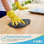 AIDEA Microfiber Cleaning Cloth Grey 100PK, Microfiber Towels for Cars, Premium Car Cloths, Dusting Cloth Lint Free Cleaning Rags for SUVs, House, Kitchen, Window, Workshops,11.5"×11.5"