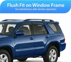 Window Visors for Toyota 4Runner 2003 2004 2005 2006 2007 2008 2009, Tape-On Rain Guards Outside Mount Vent Visors Window Deflectors Smoke Tint, 4PCS