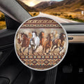 Aztec Horse Steering Wheel Cover Sun Shade 17 inch Universal Insulated Steering Wheel Cover for Cars SUV Truck Van Anti-Heat Steering Wheel Sun Block Cover Heat Reflector
