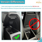 Armrest Storage Box Compatible with Audi Q4 E-Tron 2022 2023 2024 2025, Car Center Console Organizer Tray Armrest Box Insert Coin Container ABS Interior Accessories, With Door Lock Version