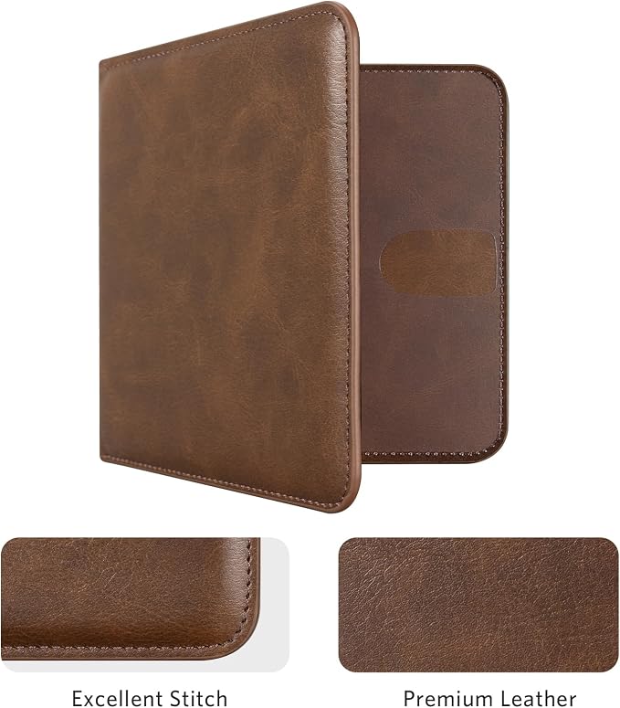 CoBak Car Registration and Insurance Holder - Small and Lightweight Vehicle Glove Box Car Organizer, Auto Truck Comparment Accessories Case for Essential Document, Driver License (Cowhide Brown)
