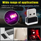 7 PCS USB LED Car Interior Atmosphere Lamp, Plug-in USB Decor Night Light, Portable Auto Ambient Lighting Kit, Universal Vehicle Interior Accessories for Most Cars (Multi-Color)