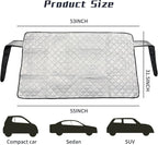 Pack-1 Rear Windshield Snow Cover, Back Window Frost Cover Offers Complete Protection from Snow, Ice and Other Winter Debris, Fits for Most SUVs/Vans (Silver#XD006/55"*31.5")
