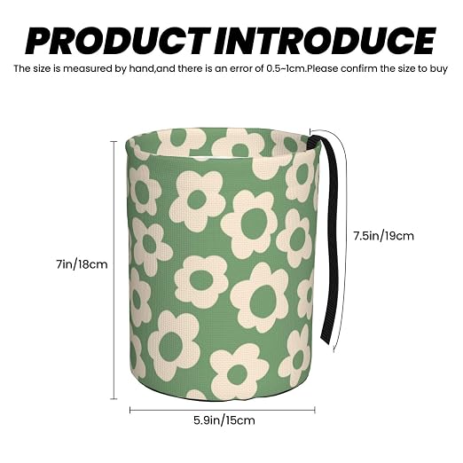 Vintage Groovy Flowers Car Trash Can Small Portable Car Garbage Bag for Back Front Seat RV's Camping Accessories