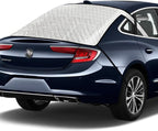 Car Rear Windshield Cover, 4-Layer Waterproof Back Window Protector for Ice and Snow Sun UV Rays Dust, Winter Hail Frost Shield, with Windproof Strap - Fits Most Sedans, SUV | Medium