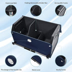 Car Trunk Organizer, Car Trunk Leather Storage Box with Lid and Push-pull Handle Car Trunk Storage Organizer for Car (Blue, 20.47 x 11.42 x 12.2in)