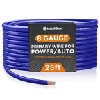 8 Gauge Wire (25ft) Copper Clad Aluminum CAA - Primary Automotive Wire, Car Amplifier Power and Ground Cable, Battery Cable, Car Audio Speaker Stereo, RV Trailer Wiring Welding Cable 8ga