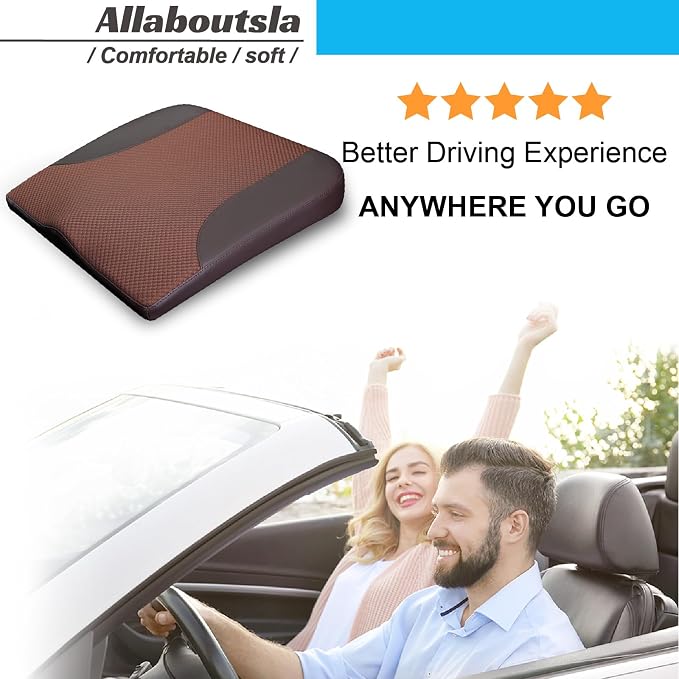 Car Seat Cushion, Car Seat Cushions for Long Driving | Comfortable Memory Foam Driver Seat Cushion, Automotive Seat Cushions, Butt Pillow for Car,Truck, Office Chair, Brown