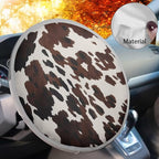 Brown Cow Print Steering Wheel Cover Sun Shade 17 inch Anti-Heat Steering Wheel Sun Cover Cute Car Steering Wheel Accessories Universal Fit for Cars SUV Trucks Sedan