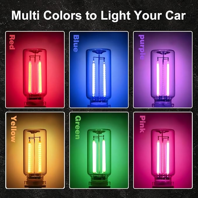 Hiseanllo 3PCS USB Car Interior Lights, Plug-in Glass Bottle Ambient Lamps for Cars, Portable Atmosphere Night Light, Universal Auto Interior Accessories (Green)