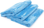 Eagle Edgeless 500 (3-Pack) Professional Korean 70/30 Blend Super Plush Microfiber Detailing Towels, 500GSM, 16in x 24in, Blue