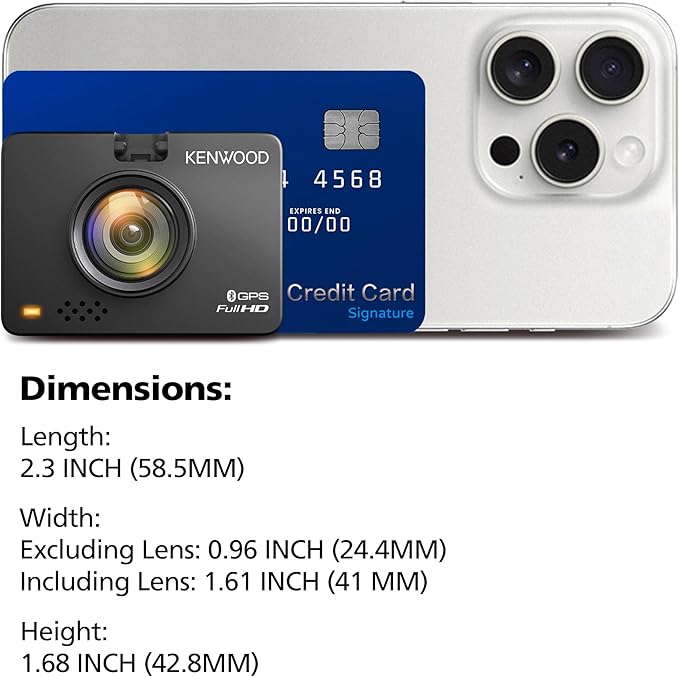 DRV-A310W GPS Dash Cam, Full HD Dashboard Camera, WDR/HDR Car Camera with Bluetooth & Wi-Fi Connectivity, G-Sensor, Collision Detection, Optional Rear Camera Support