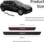 4PCS Car Door Sill Protector,Anti-Scratch Rubber Car Door Protector Edge Guards for Door Steps,Universal Automotive Exterior Accessories Waterproof Door Threshold Strips (Sport, Width 1.57")