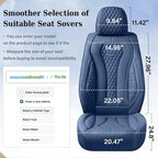 Coverado Seat Covers, Blue Car Seat Covers Full Set, Auto Seat Cover, Car Seat Covers Front Seats Back Seat Cover, Waterproof Car Seat Cushion, Driver Seat Protector Universal Fit Most Cars