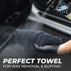 Creature Edgeless Auto Detailing Towels (10-Pack) Professional 70/30 Blend, Dual-Pile Plush Microfiber, Buffing & Polishing, 420gsm, 16in x 16in, Black
