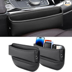 Car Seat Gap Filler 2 pack Car Gap Filler Seat Organizer Front Seat Leather Car Accessories for Women Men, Car Essentials for SUV Truck, Adjustable Seat Gap Filler Organizer (Black 2 pack)