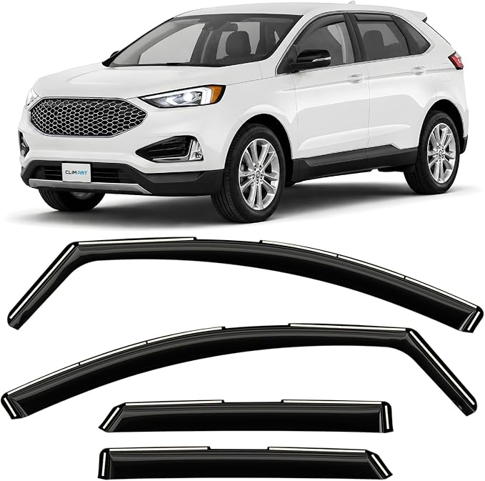 in-Channel Incredibly Durable Rain Guards for Ford Edge 2015-2024, Original Window Deflectors, Vent Window Visors, Vent Deflector, 4 pcs. - 615076