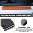 4 PCS Car Door Sill Protectors, Anti Scratch Carbon Fiber Auto Threshold Cover Strips, Decorative Door Entry Edge Scuff Sticker Universal for Most Vehicles, Car Accessories (Orange 3D)
