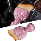 Bling Car Detailing Brush, Crystal Rhinestone Non-Scratch Vehicle Cleaning Dust Brush for Air Vent & Dashboard, Soft Bristles Automotive Interior Cleaning Tool, Universal Fit (Pink)