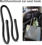 Adjustable Car Seat Headrest Hook 4 Pack Car Storage Organizer Headrest Hanger Holder Hooks for Bags Purses Jackets Sweaters Hats Umbrella, Seat Hooks for Vehicle