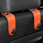Car Seat Headrest Hook, 2PCS Vehicle Seat Back Hangers Organizer for Handbag Purse Coat, Automotive Interior Headrest Storage Hooks, Universal for SUV Automobile Truck (Orange)