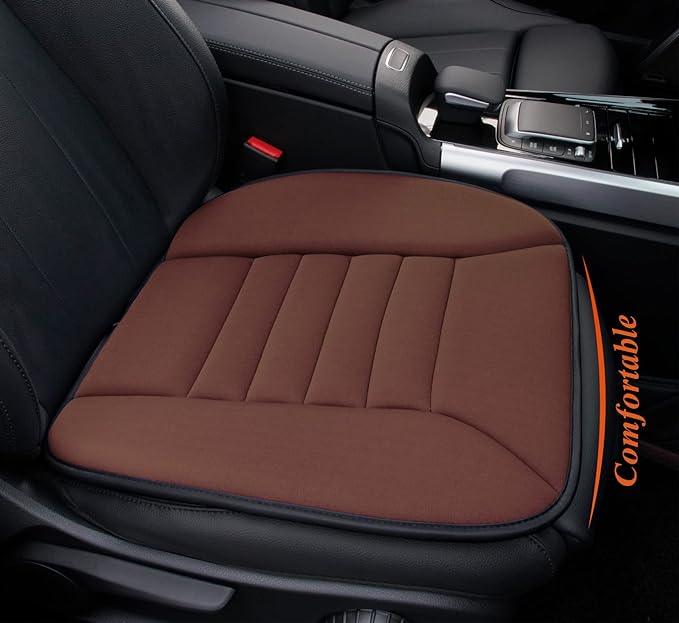 Car Seat Cushion with 1.2inch Comfort Memory Foam, Seat Cushion for Car and Office Chair (Brown)
