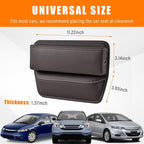 Car Seat Gap Organizer, Premium Leather Auto Seat Storage Box, Vehicle Adjustable Front Seat Gap Filler, Car Seat Side Pocket Organizer for Phones, Glasses, Keys, Money, Cards (Coffee)
